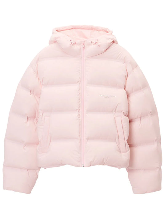 Logo-Jacquard Cropped Puffer Jacket