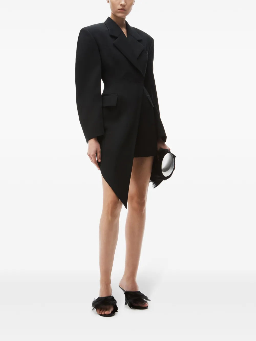 Asymmetric Blazer Wool-Twill Mini Dress