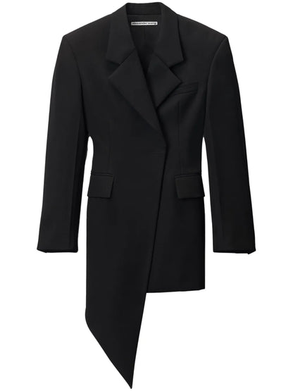 Asymmetric Blazer Wool-Twill Mini Dress