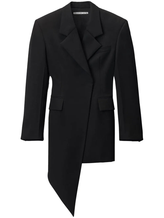 Asymmetric Blazer Wool-Twill Mini Dress