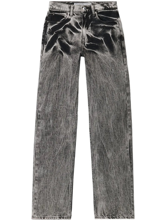 Embroidered Logo Straight-Leg Jeans