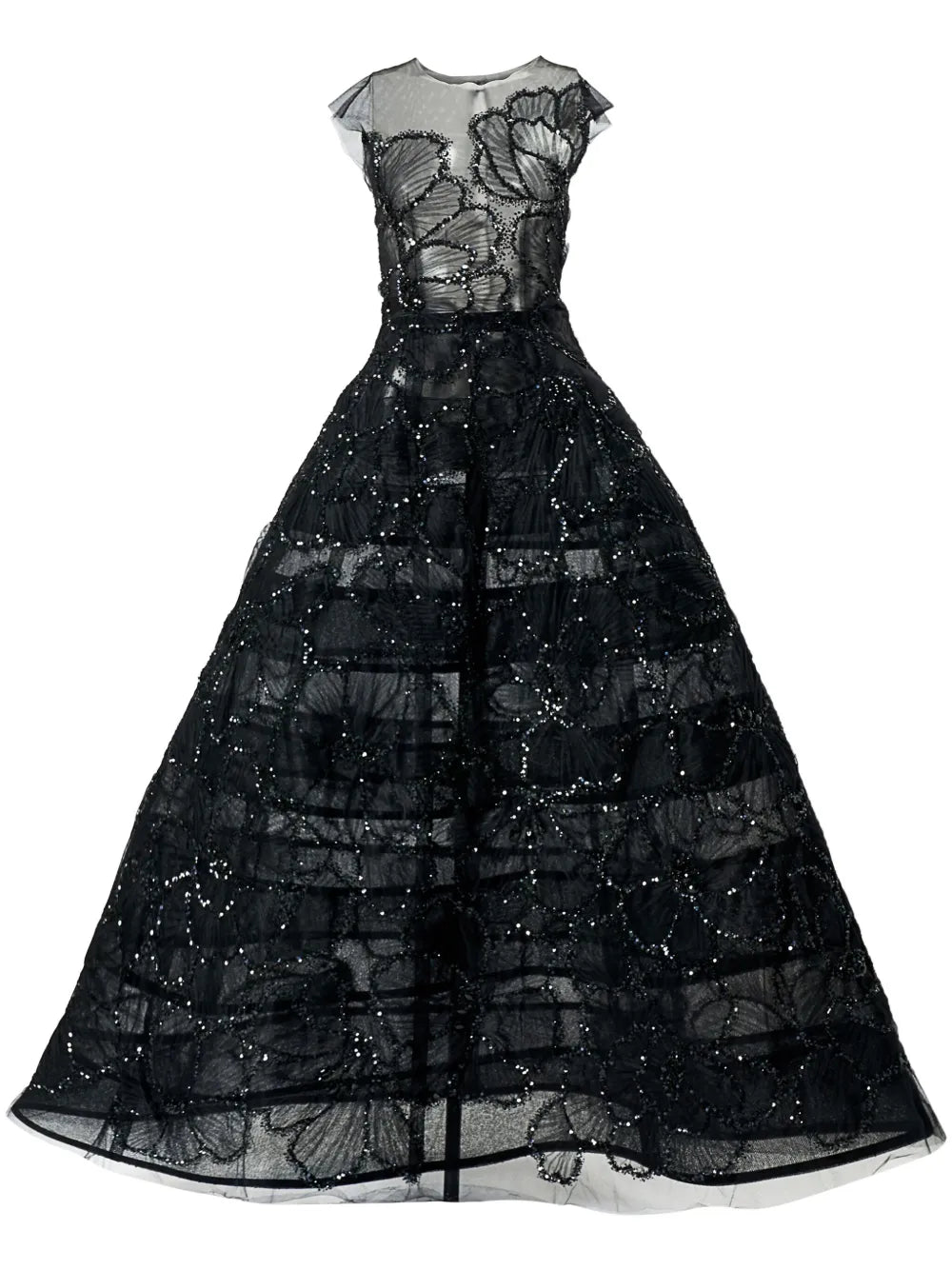Embroidered Floral Gown