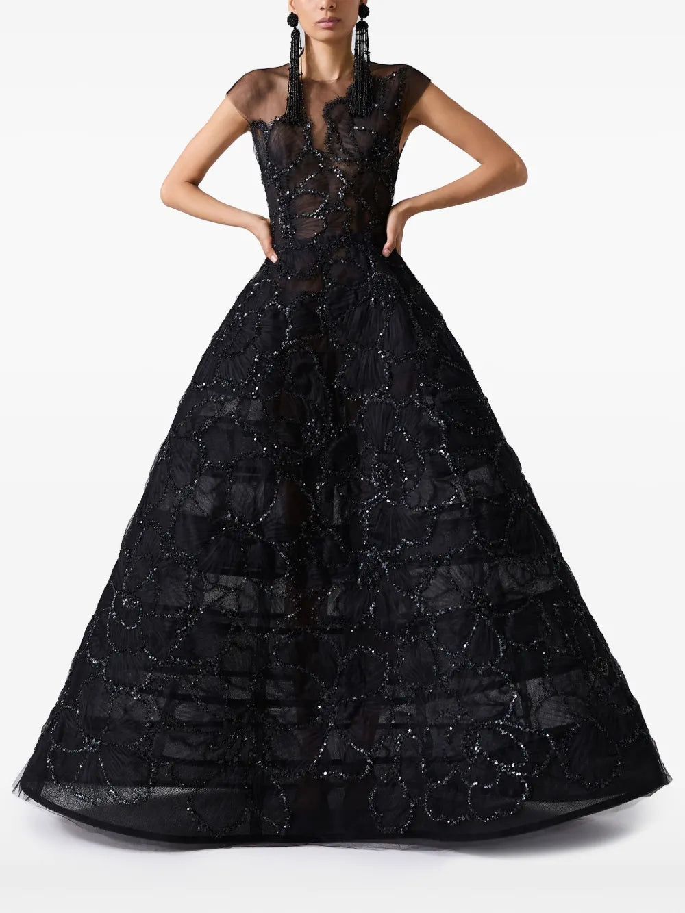 Embroidered Floral Gown