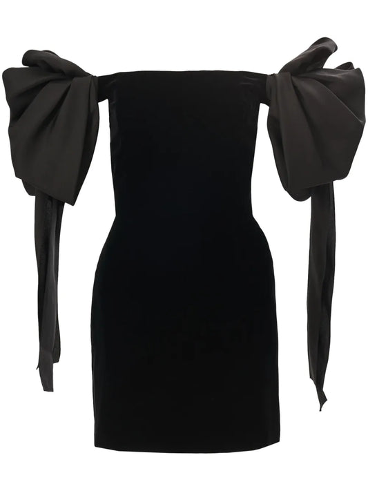 Off-Shoulder Velvet Mini Dress