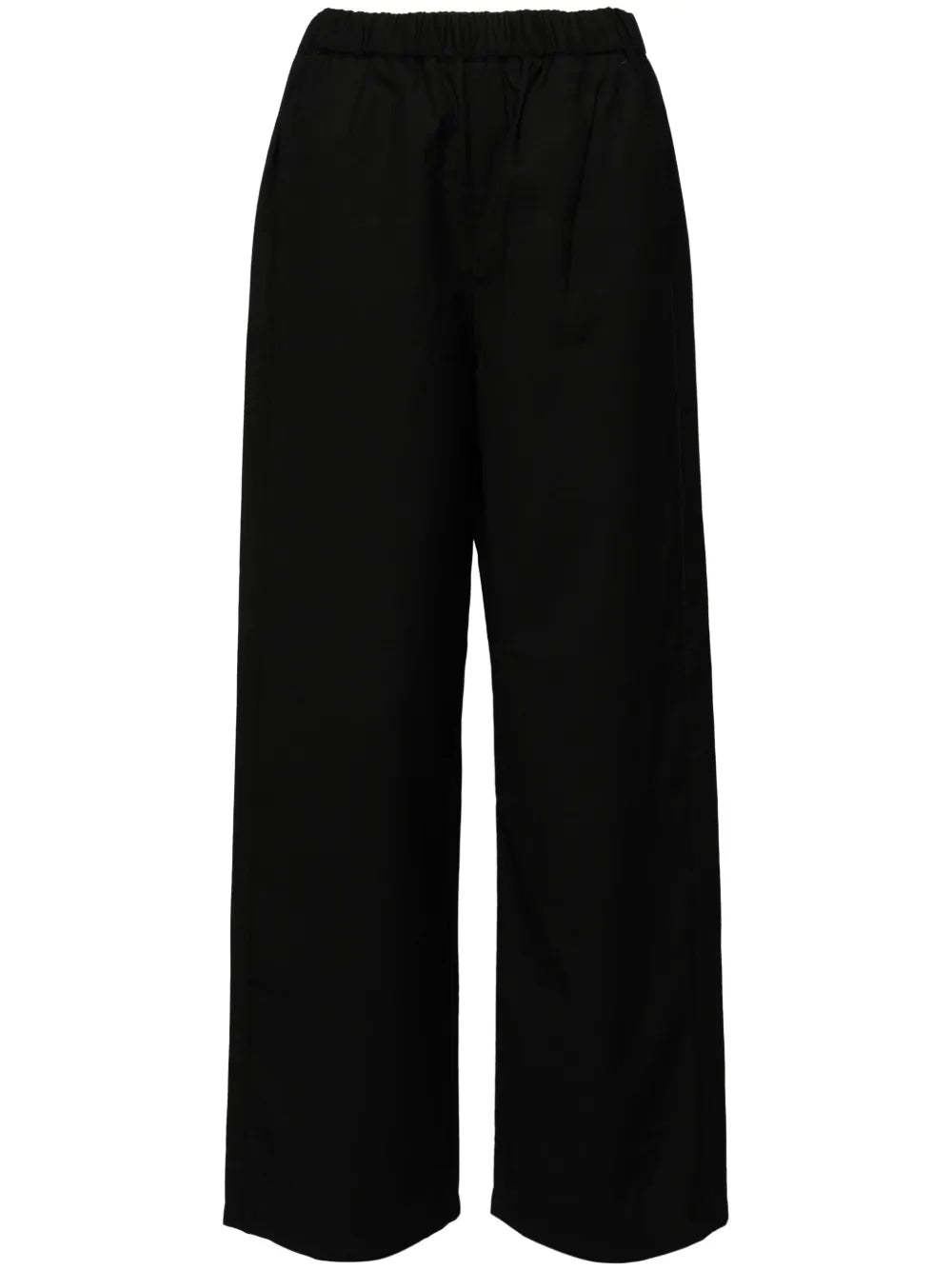 Elasticated-Waist Straight-Leg Trousers
