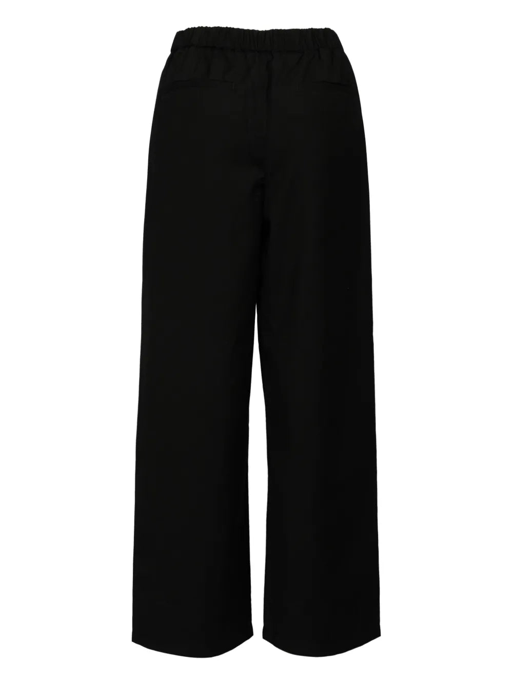 Elasticated-Waist Straight-Leg Trousers
