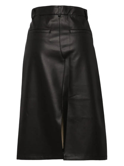 Faux Leather Midi Skirt