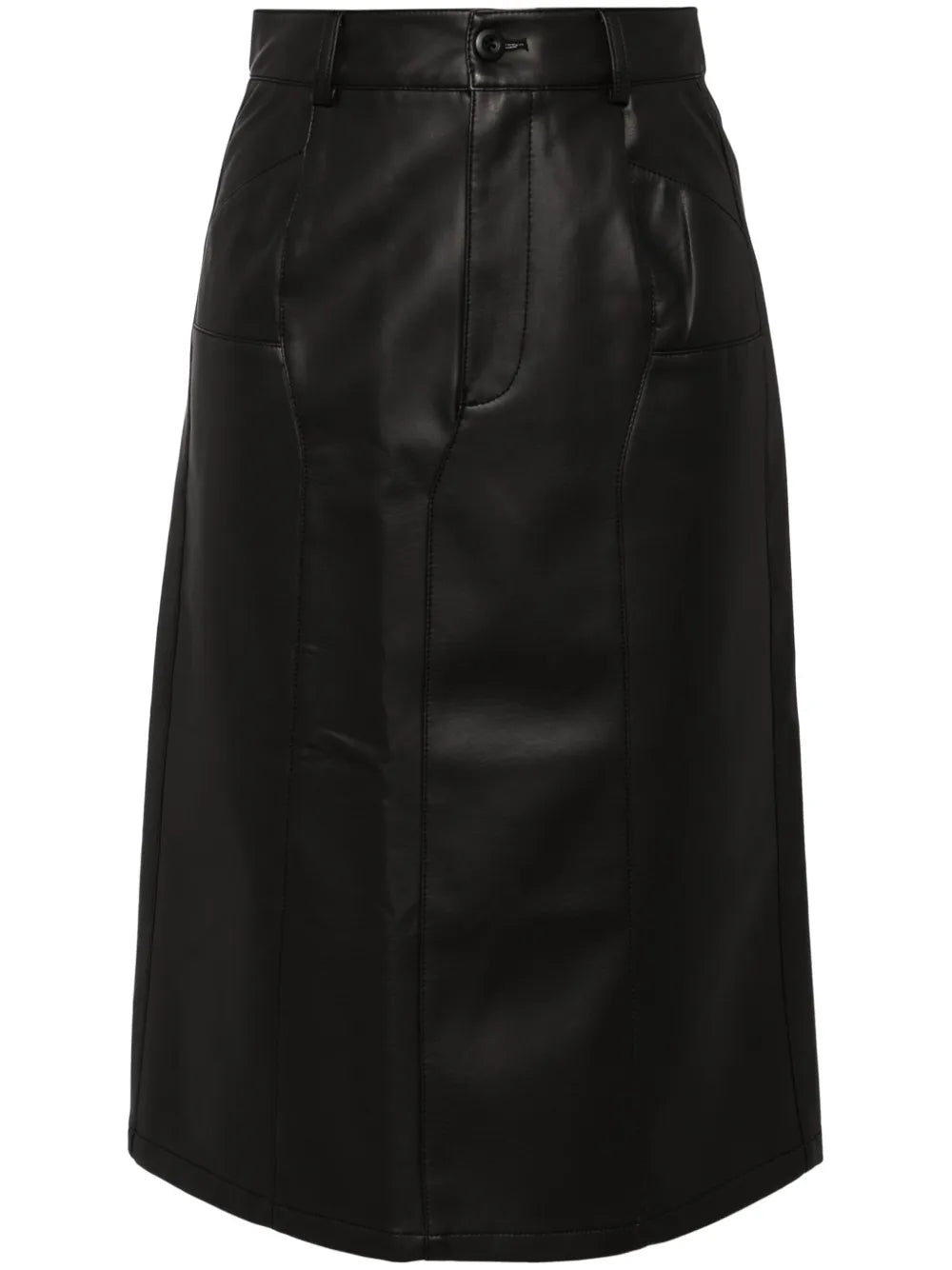 Faux Leather Midi Skirt