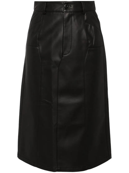 Faux Leather Midi Skirt