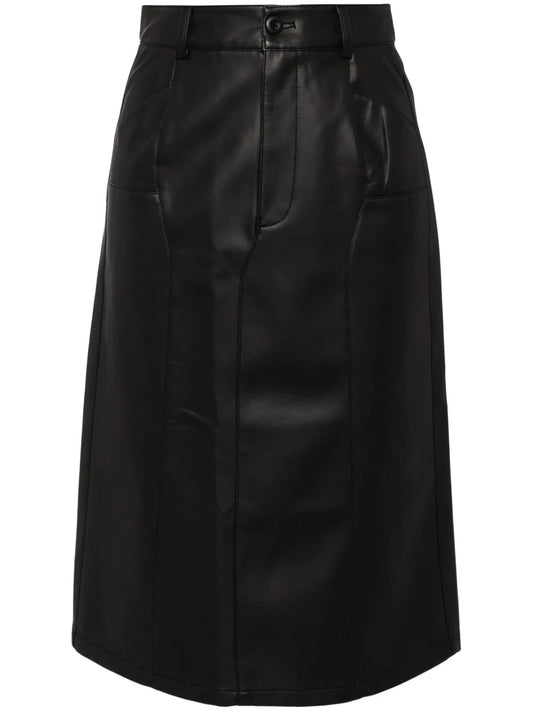 Faux Leather Midi Skirt