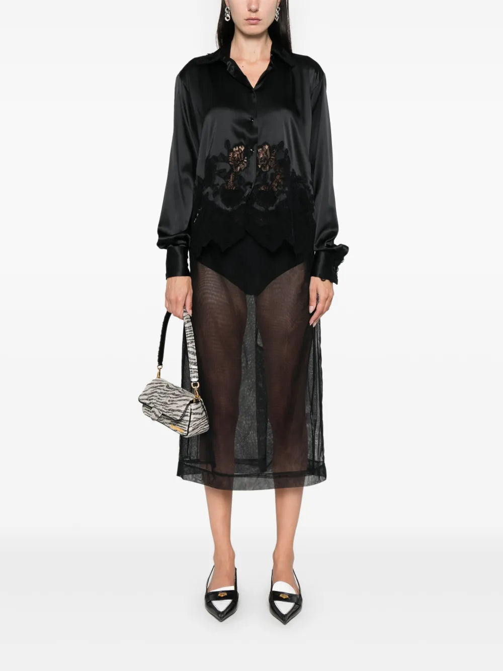Lace-Panel Shirt