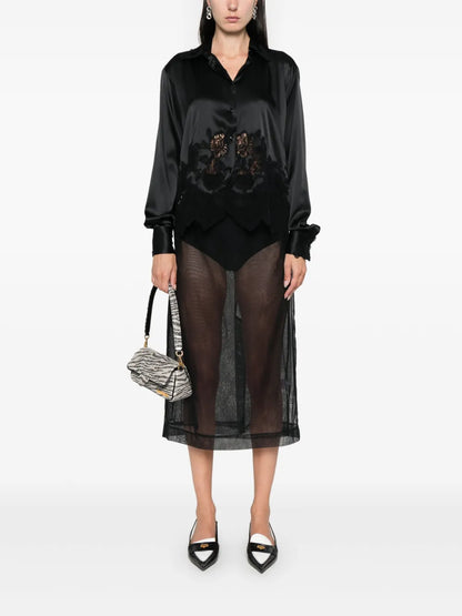 Lace-Panel Shirt