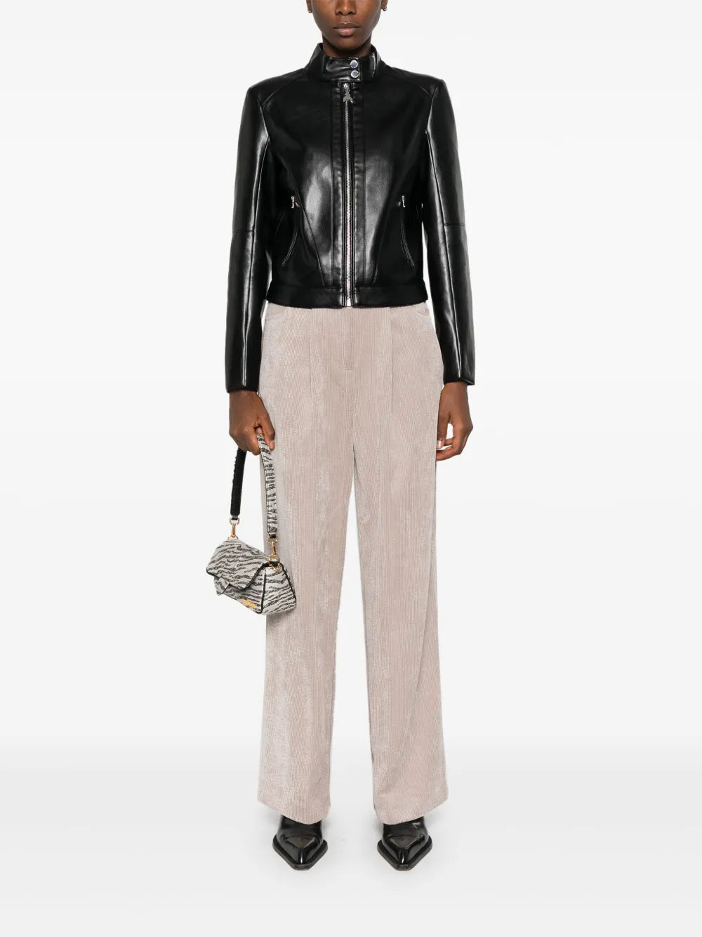 Faux-Leather Biker Jacket