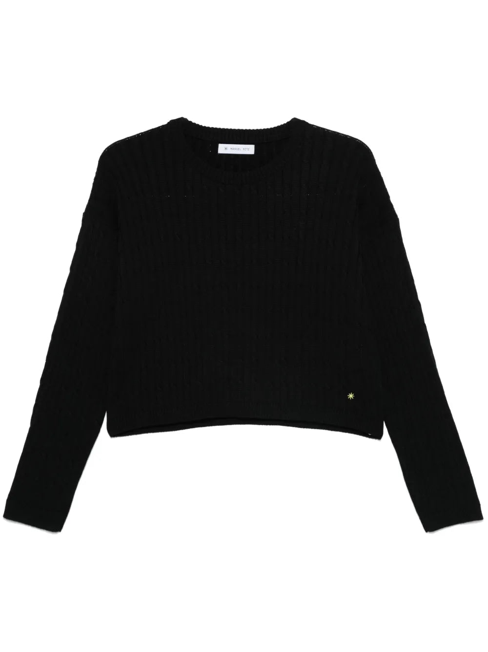 Cropped Cable-Knit Sweater