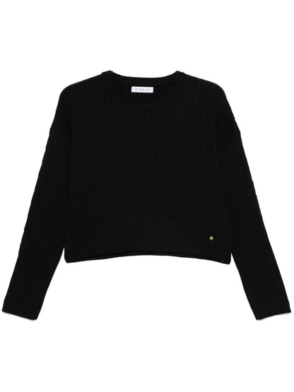 Cropped Cable-Knit Sweater