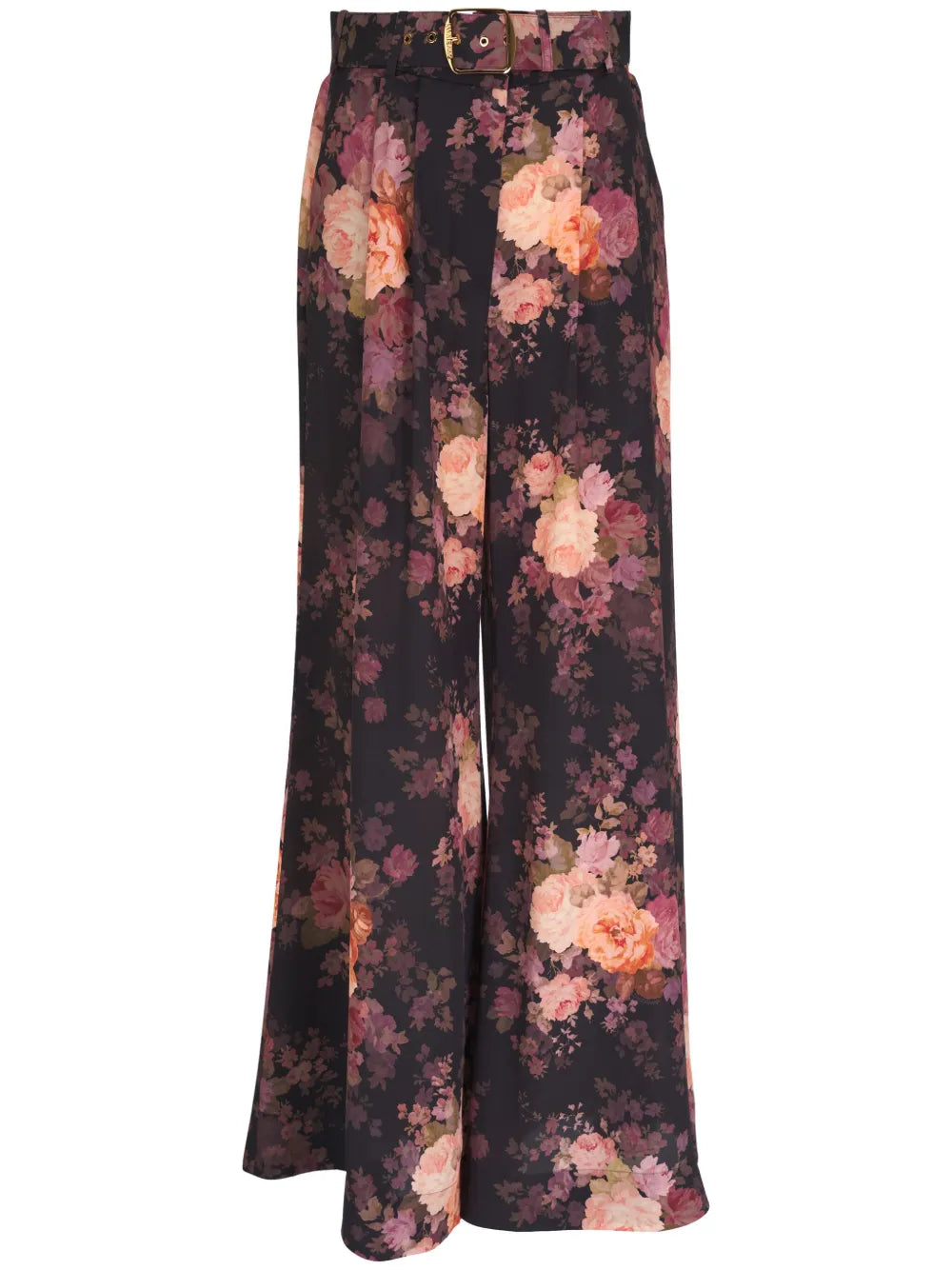Floral-Print Flared Trousers