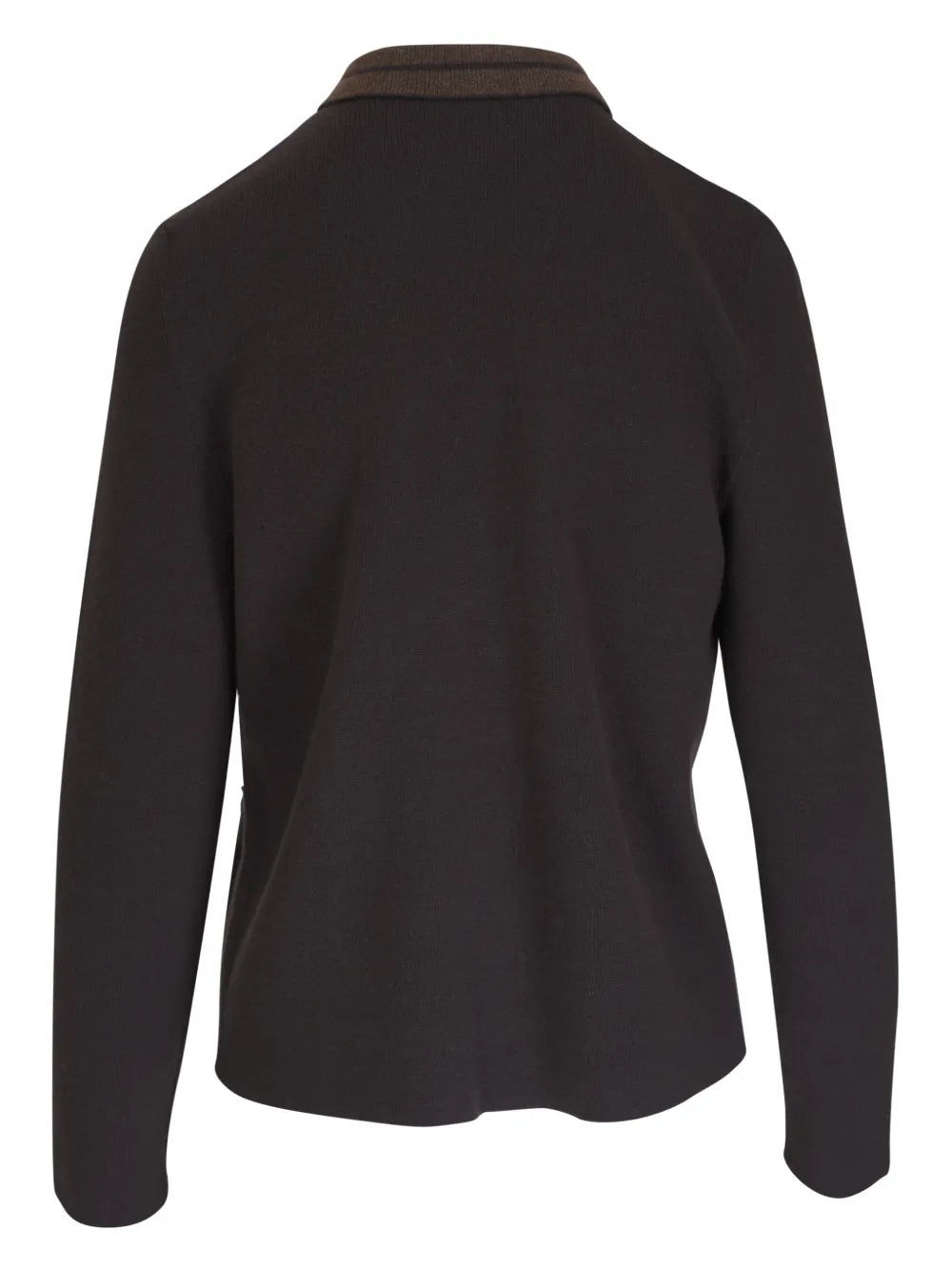 Contrasting-Collar Cardigan