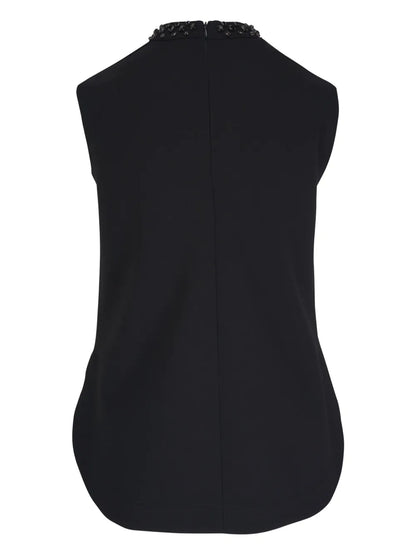 Crystal-Embellished Jersey Top