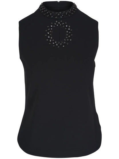 Crystal-Embellished Jersey Top