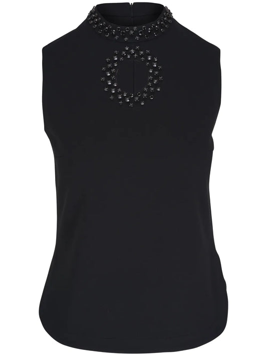 Crystal-Embellished Jersey Top