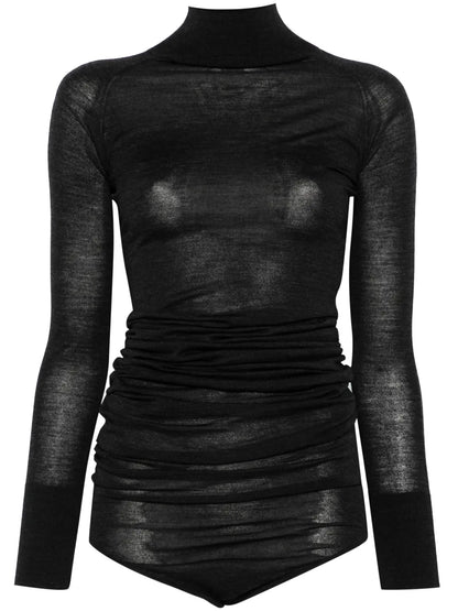 Draped Knit Bodysuit
