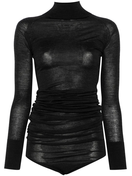 Draped Knit Bodysuit