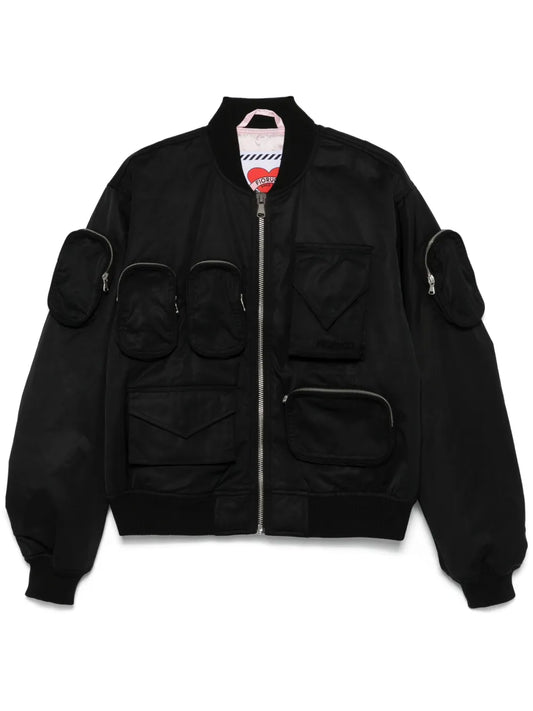 Multiple-Pockets Bomber Jacket