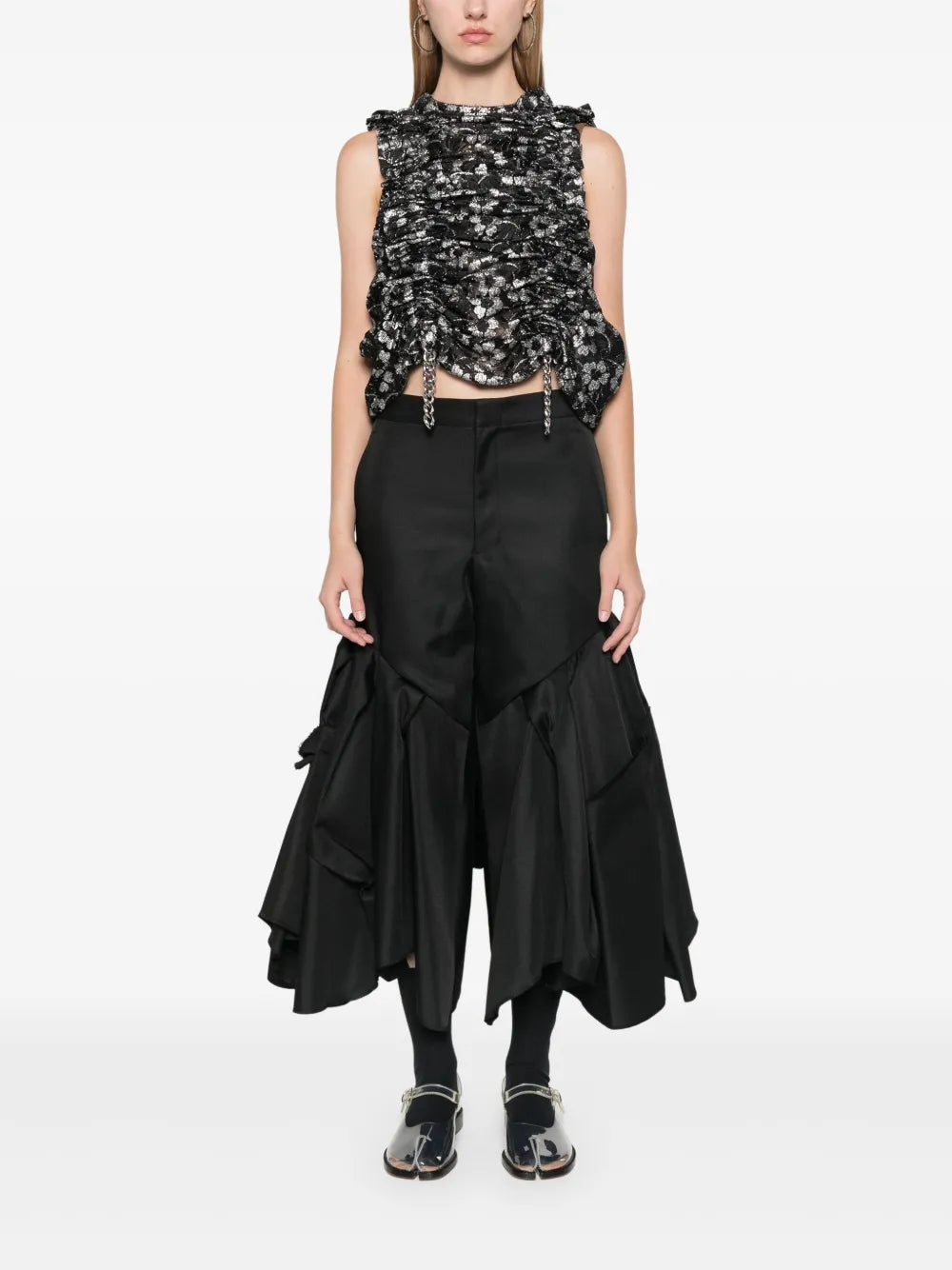 Pleated Flared Trousers