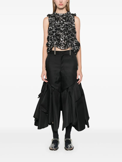 Pleated Flared Trousers