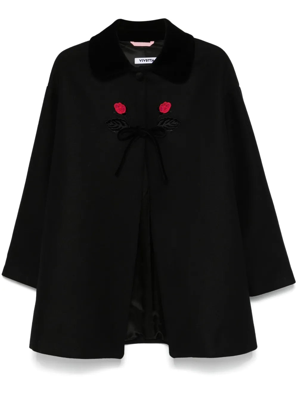 Floral-Embroidered Coat
