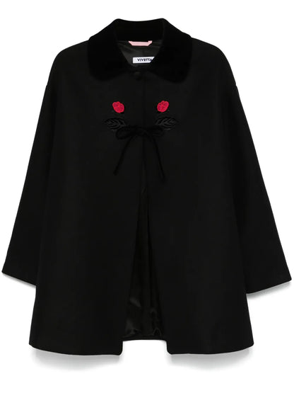 Floral-Embroidered Coat