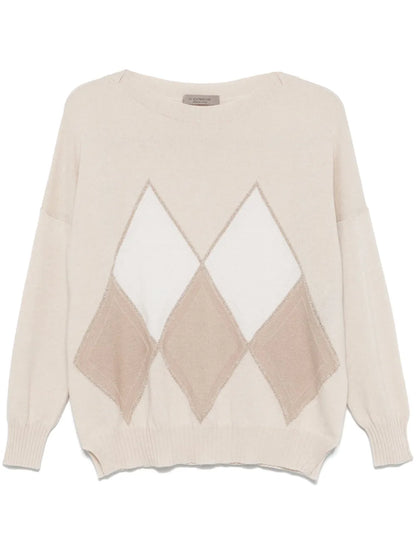 Argyle-Check Sweater