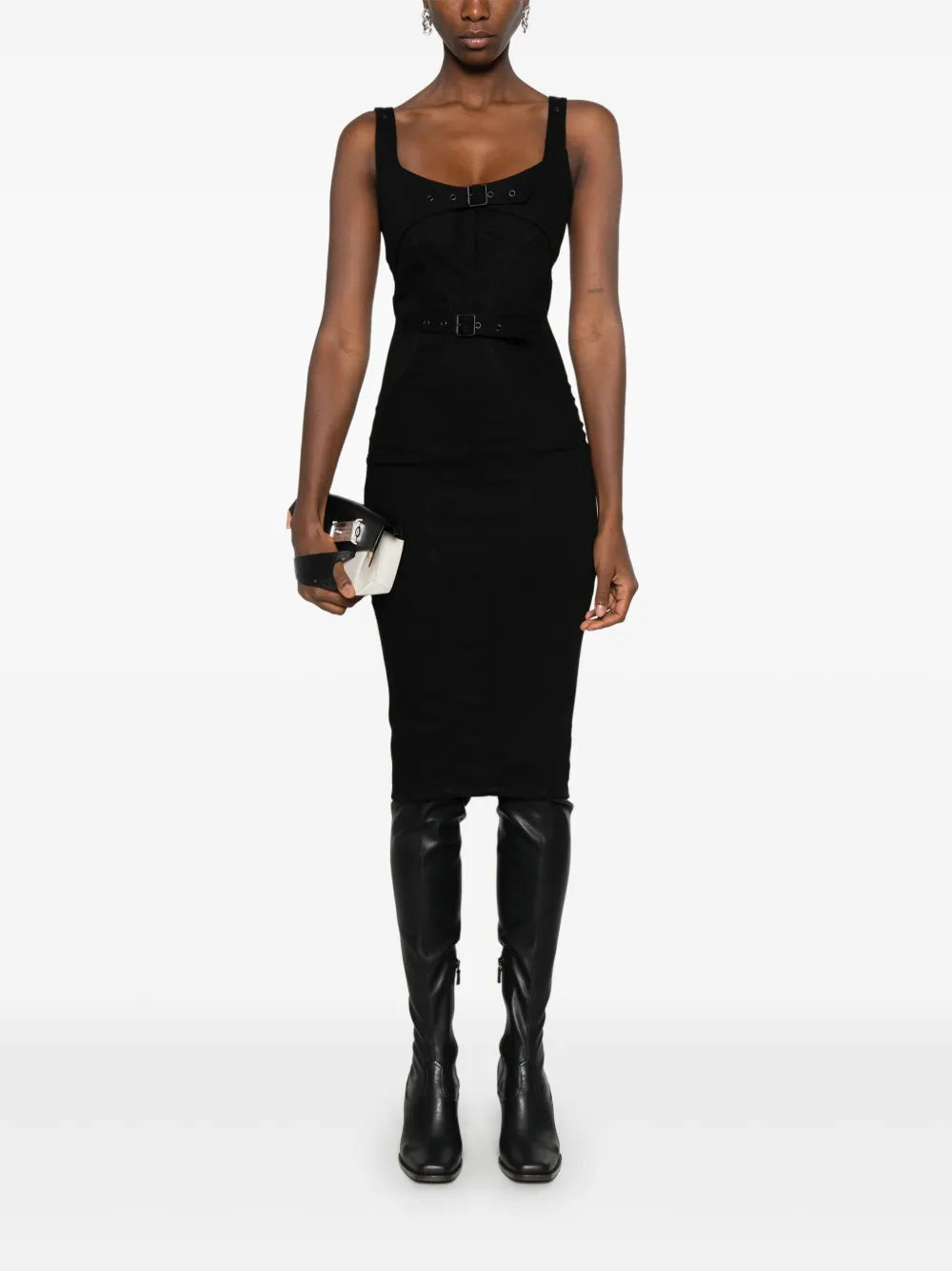 Panelled Denim Midi Dress