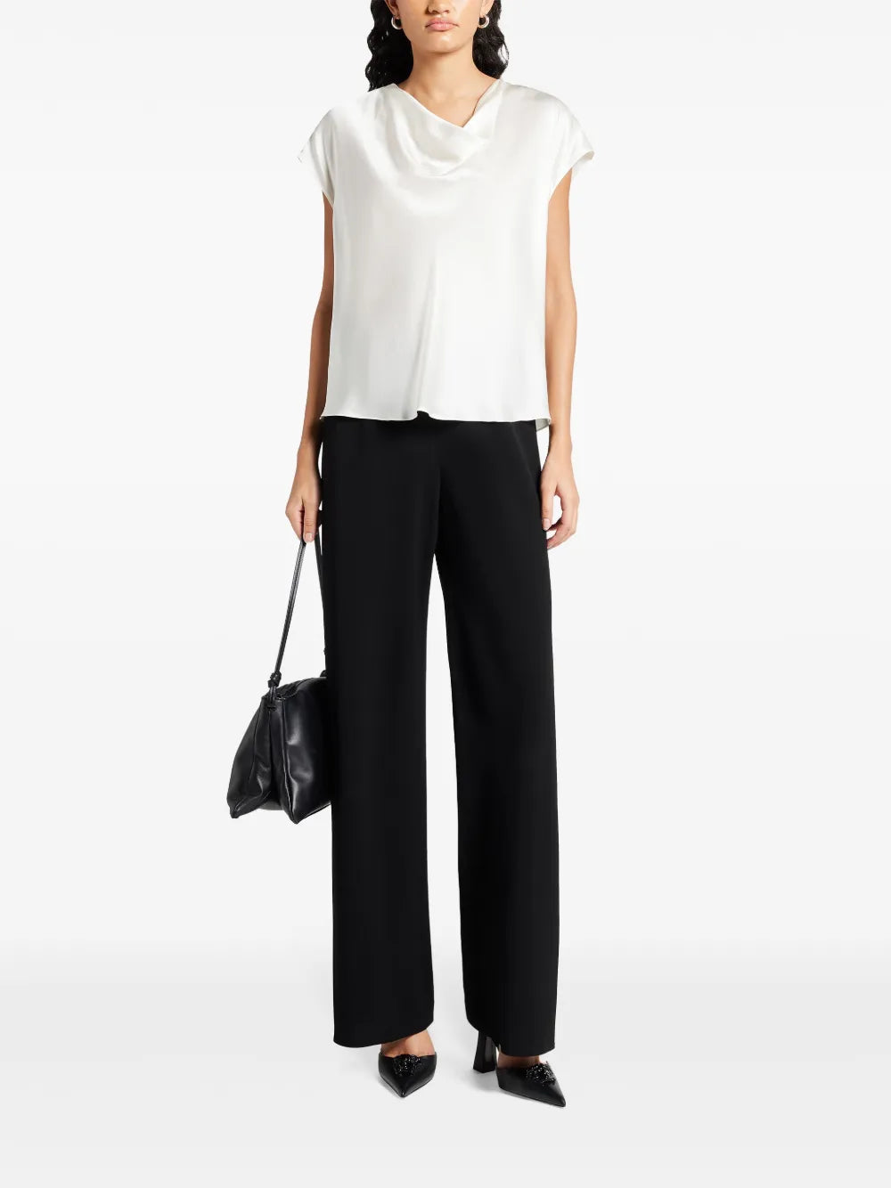 Cowl-Neck Silk Blouse