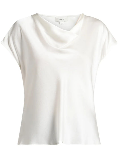 Cowl-Neck Silk Blouse