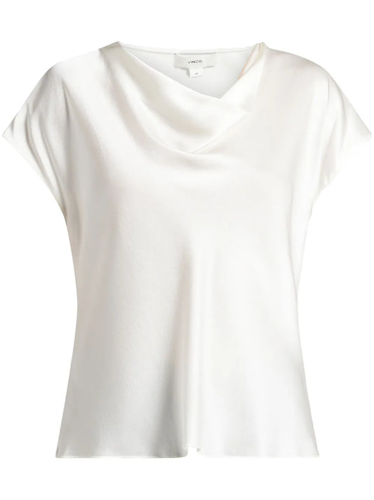 Cowl-Neck Silk Blouse