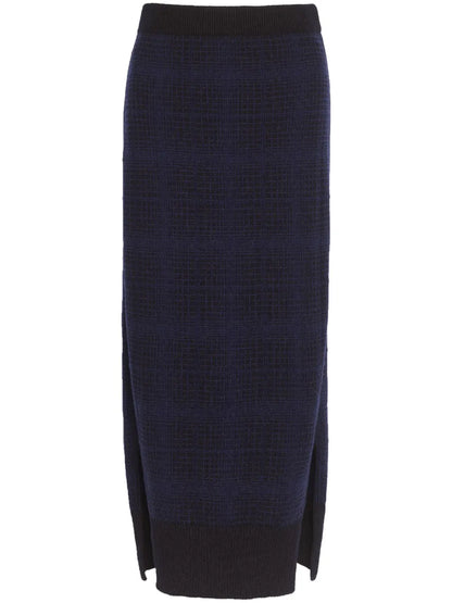 Tartan-Pattern Cashmere Skirt