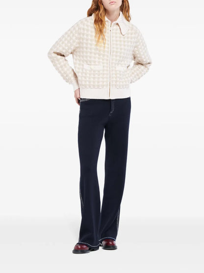 Gingham-Pattern Cashmere Jacket
