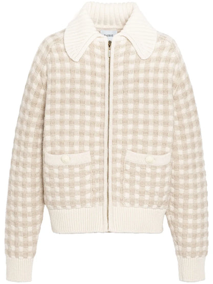 Gingham-Pattern Cashmere Jacket