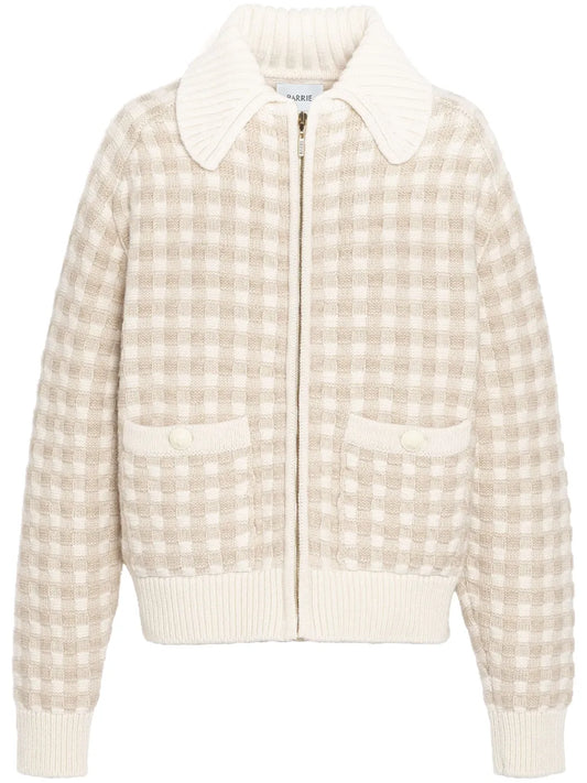 Gingham-Pattern Cashmere Jacket