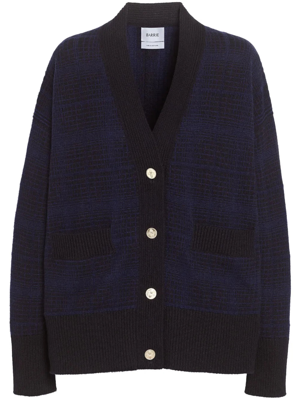 Tartan-Pattern Cashmere Cardigan