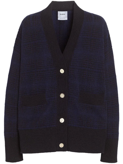 Tartan-Pattern Cashmere Cardigan