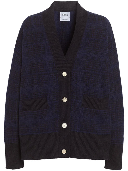 Tartan-Pattern Cashmere Cardigan