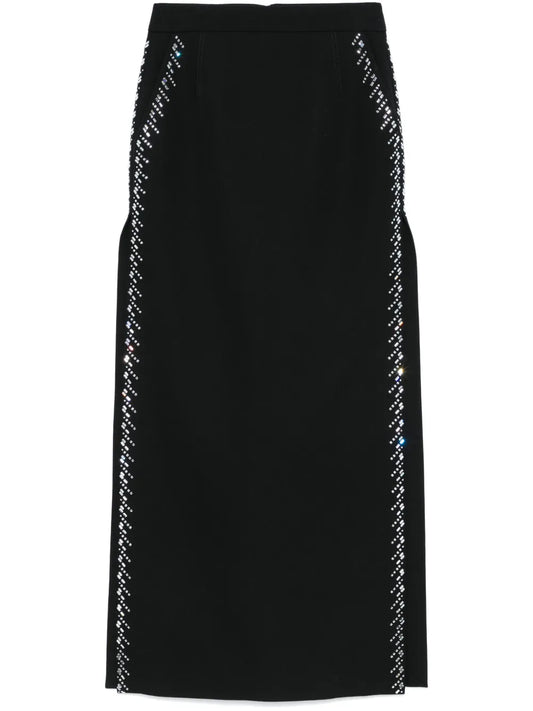 Rhinestone-Embellished Maxi Skirt