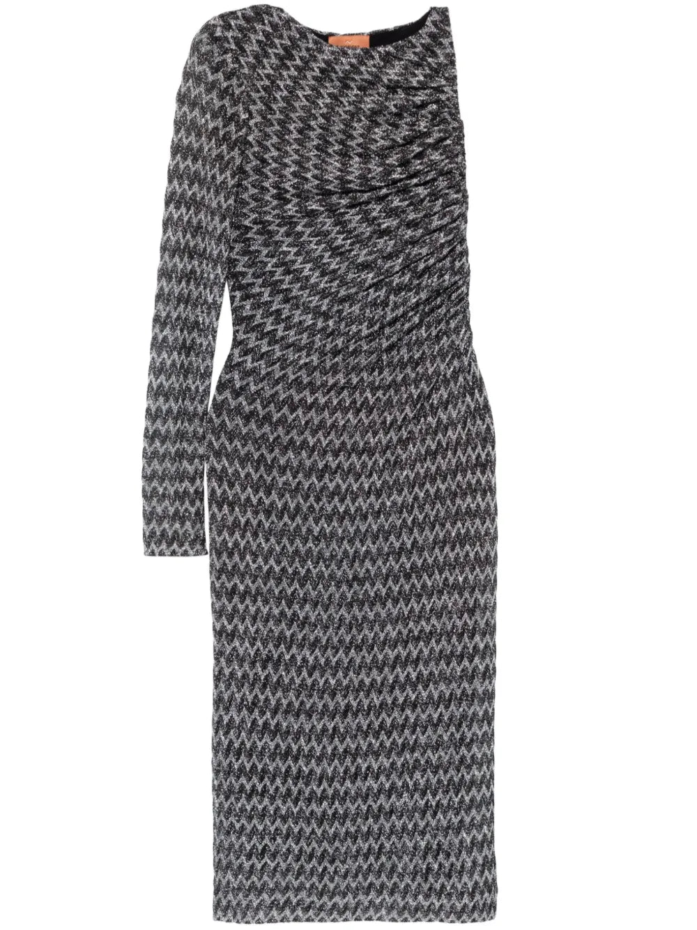 Chevron-Knit Midi Dress