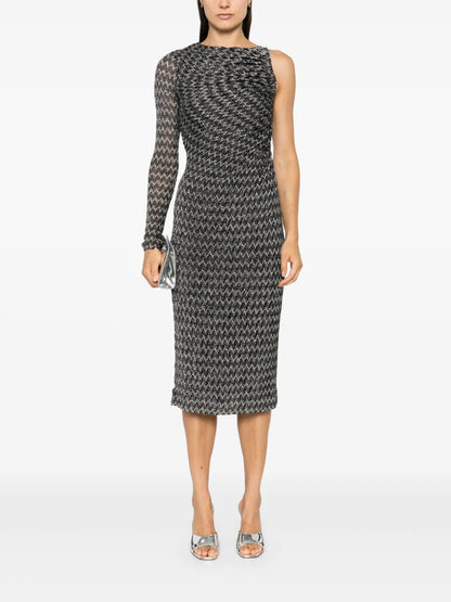 Chevron-Knit Midi Dress