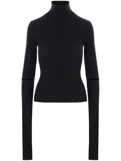 Cut-Out Detailing Turtle Neck