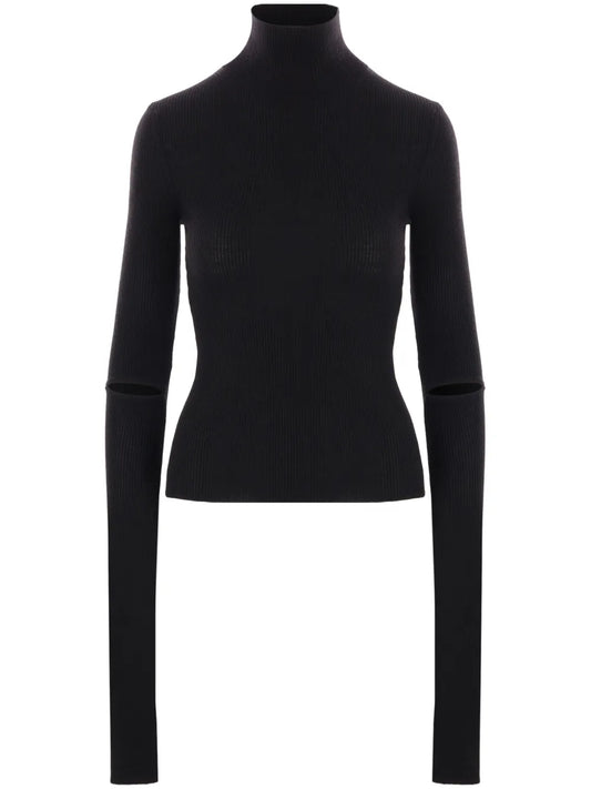 Cut-Out Detailing Turtle Neck