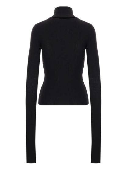 Cut-Out Detailing Turtle Neck