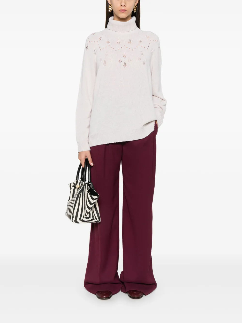Roll-Neck Lurex Jumper